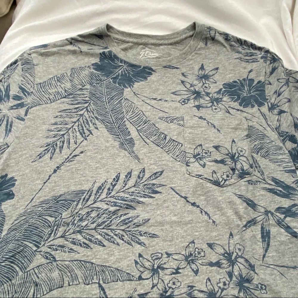 J. Crew Tropical Floral Pocket Tee